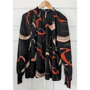 Nine West Dark Mock Neck Blouse